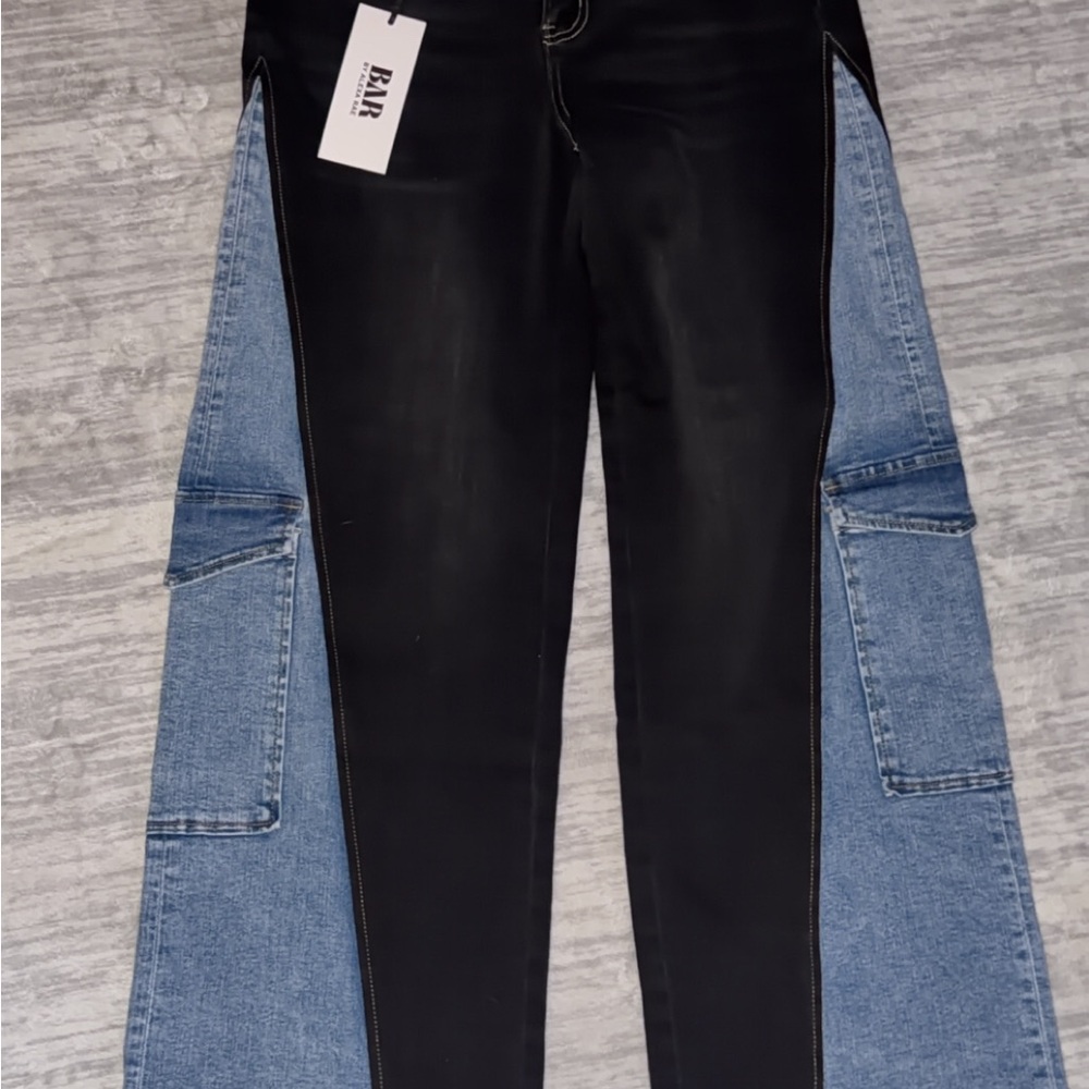 Double Take By BAR Label - Wide Leg Cargo Jeans - Black Indigo